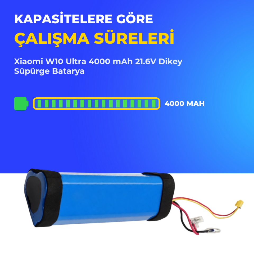 Xiaomi W10 Ultra 4000 mAh 21.6V Dikey Süpürge Batarya