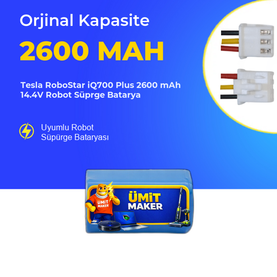 Tesla RoboStar iQ700 Plus 2600 mAh 14.4V Robot Süprge Batarya
