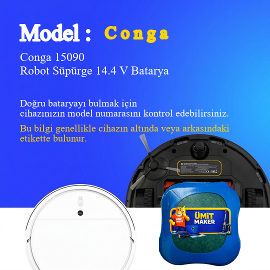 Conga 15090 Robot Süpürge 5200 mAh Batarya