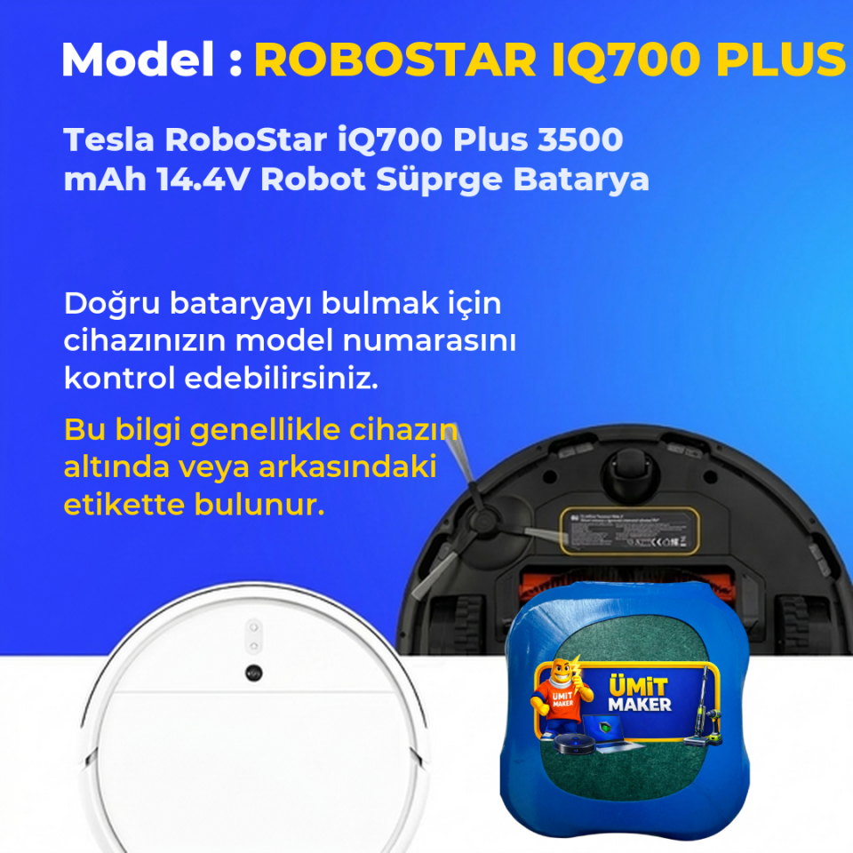 Tesla RoboStar iQ700 Plus 3500 mAh 14.4V Robot Süprge Batarya
