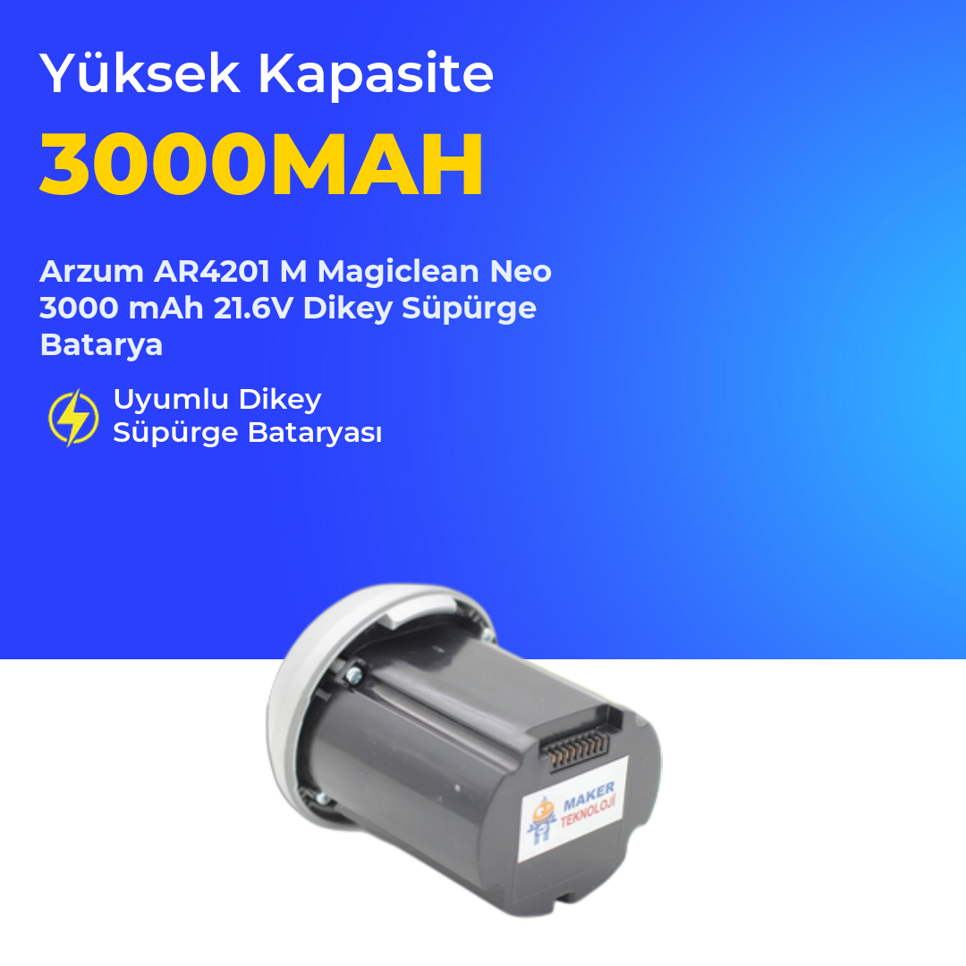 Arzum AR4201 M Magiclean Neo 3000 mAh 21.6V Dikey Süpürge Batarya
