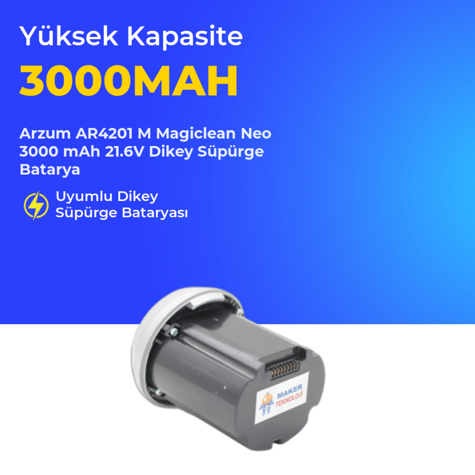 Arzum AR4201 M Magiclean Neo 3000 mAh 21.6V Dikey Süpürge Batarya
