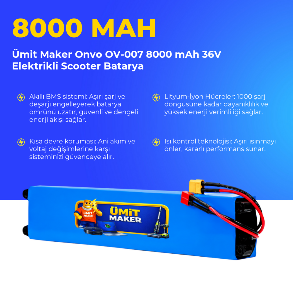 Onvo OV-007 8000 mAh 36V Elektrikli Scooter Batarya