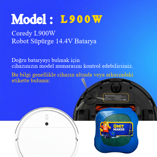 Coredy L900W Robot Süpürge 5200 mAh Batarya