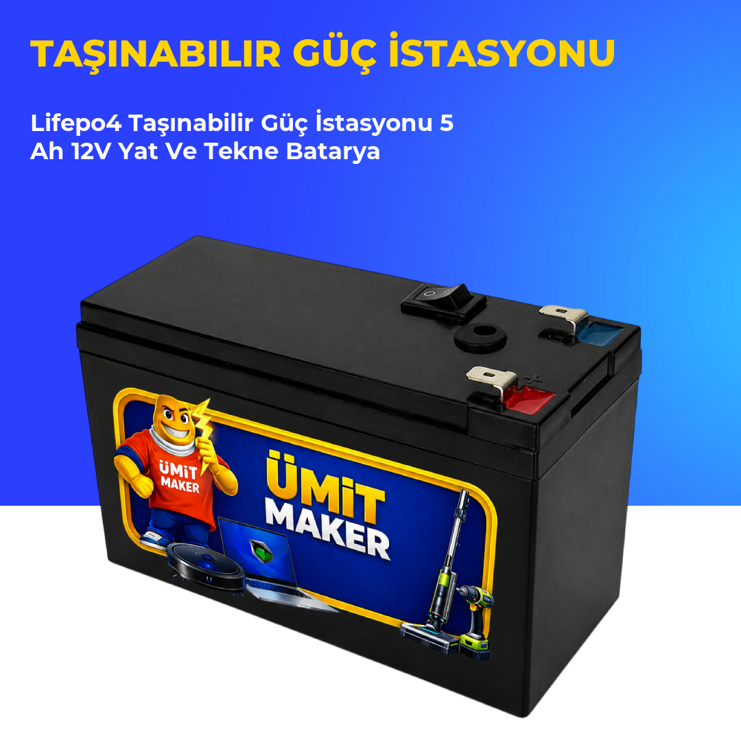 Lifepo4 Taşınabilir Güç İstasyonu 5 Ah 12V Yat Ve Tekne Batarya