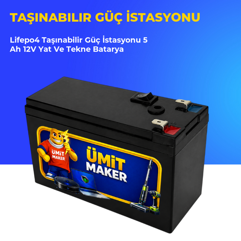 Lifepo4 Taşınabilir Güç İstasyonu 5 Ah 12V Yat Ve Tekne Batarya