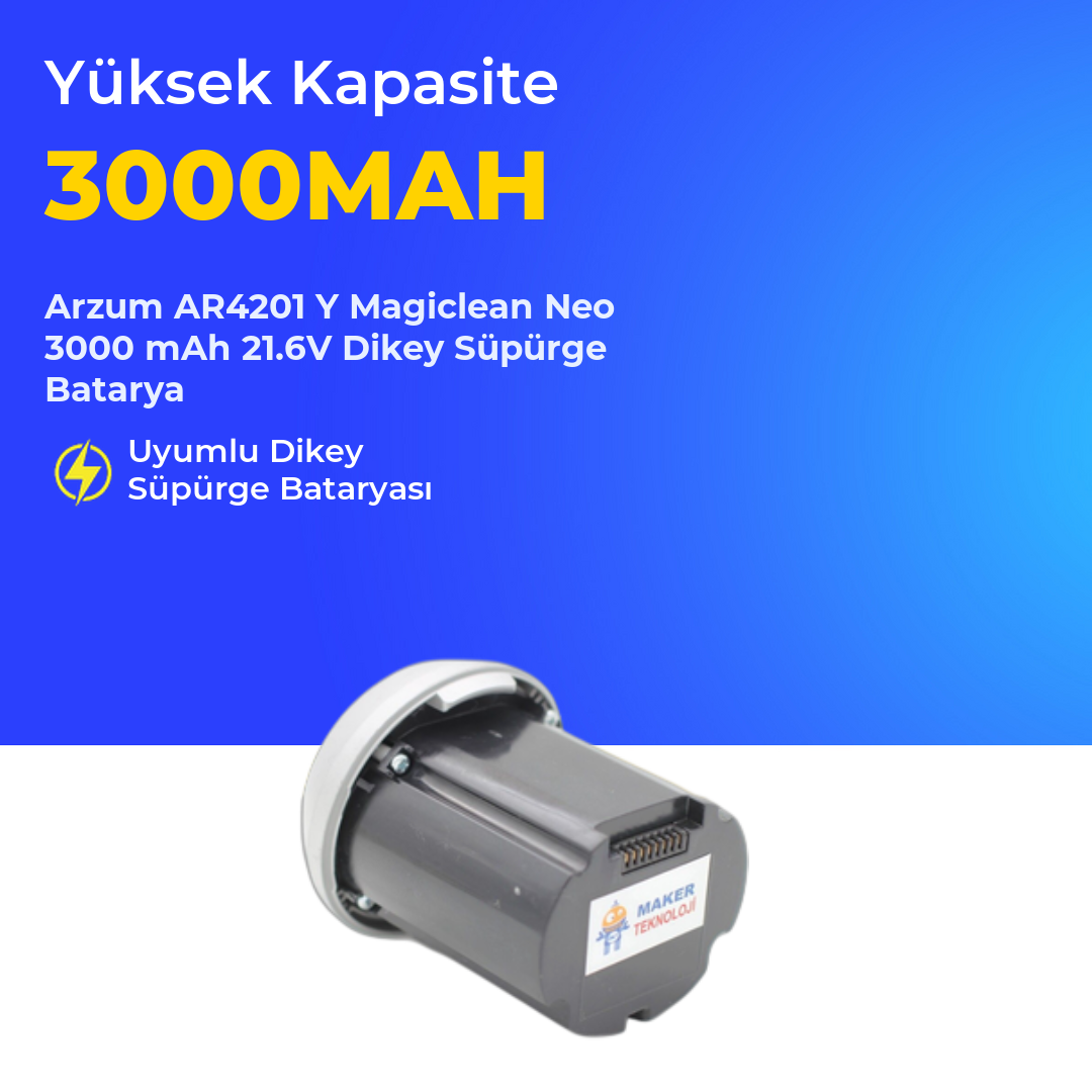 Arzum AR4201 Y Magiclean Neo 3000 mAh 21.6V Dikey Süpürge Batarya