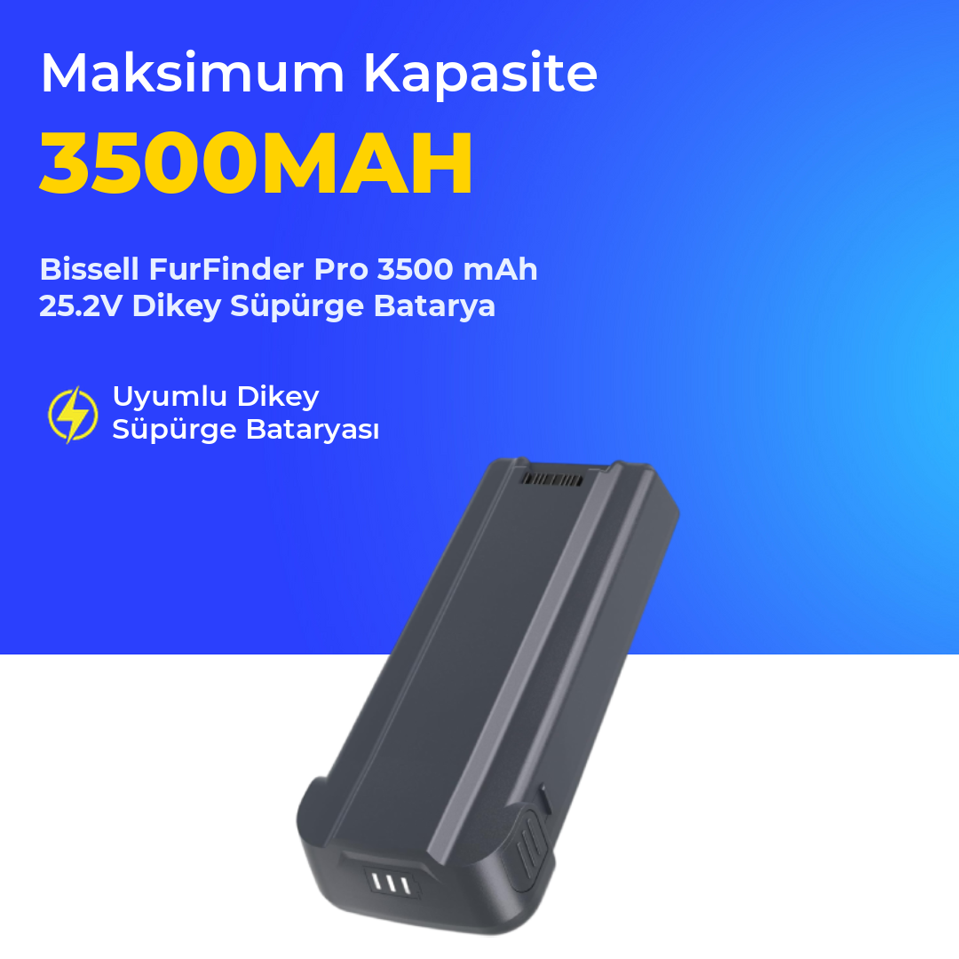 Bissell FurFinder Pro 3500 mAh 25.2V Dikey Süpürge Batarya