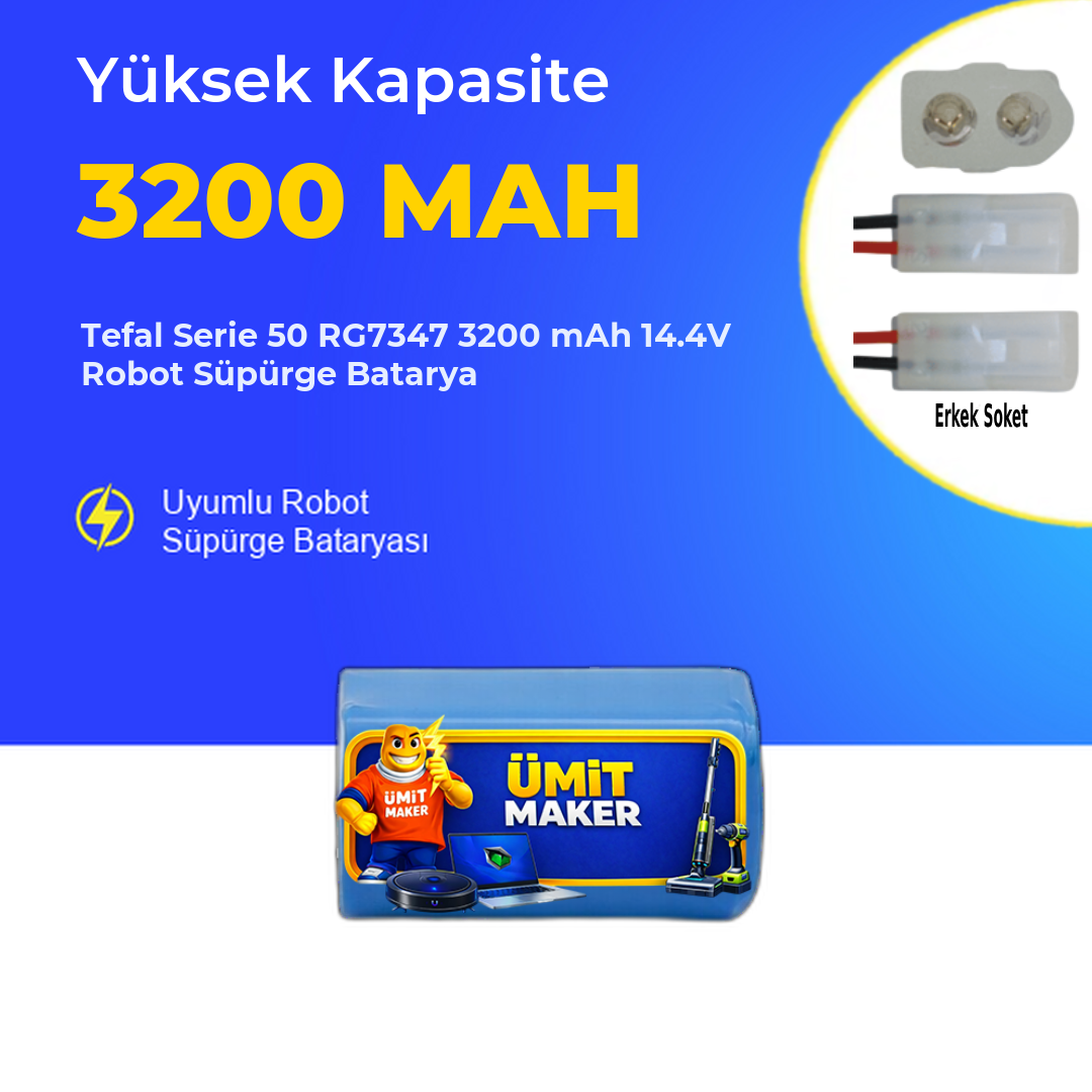 Tefal Serie 50 RG7347 3200 mAh 14.4V Robot Süpürge Batarya