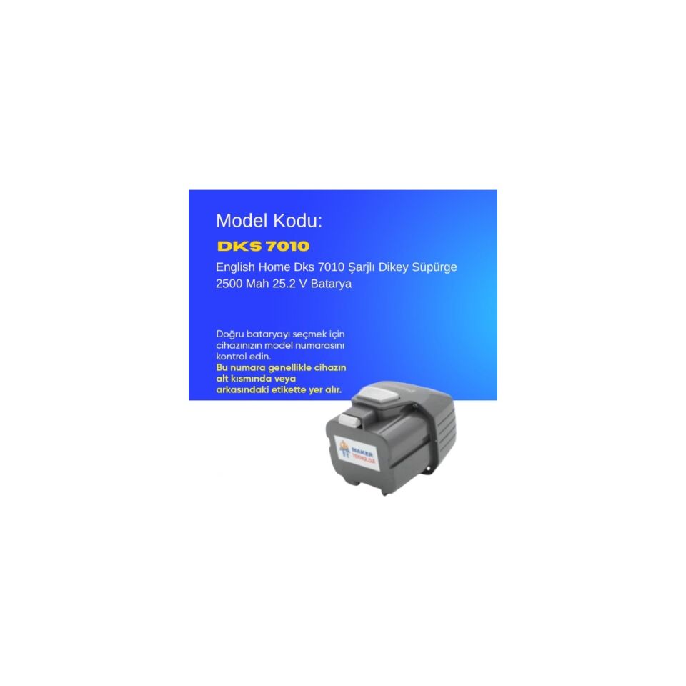 English Home Dks 7010 Şarjlı Dikey Süpürge 2500 Mah 25.2 V Batarya – Orjinal Uyumlu Uzun Ömürlü, Yüksek Performans Pil