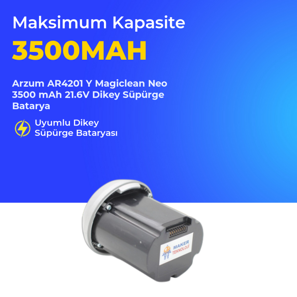 Arzum AR4201 Y Magiclean Neo 3500 mAh 21.6V Dikey Süpürge Batarya