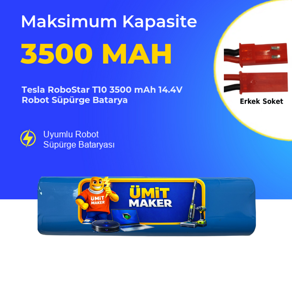 Tesla RoboStar T10 3500 mAh 14.4V Robot Süpürge Batarya