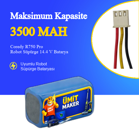 Coredy R750 Pro Robot Süpürge 3500 mAh Batarya