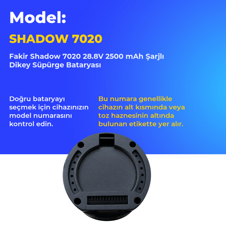 Fakir Shadow 7020 2500 Mah Şarjlı Dikey Süpürge Bataryası