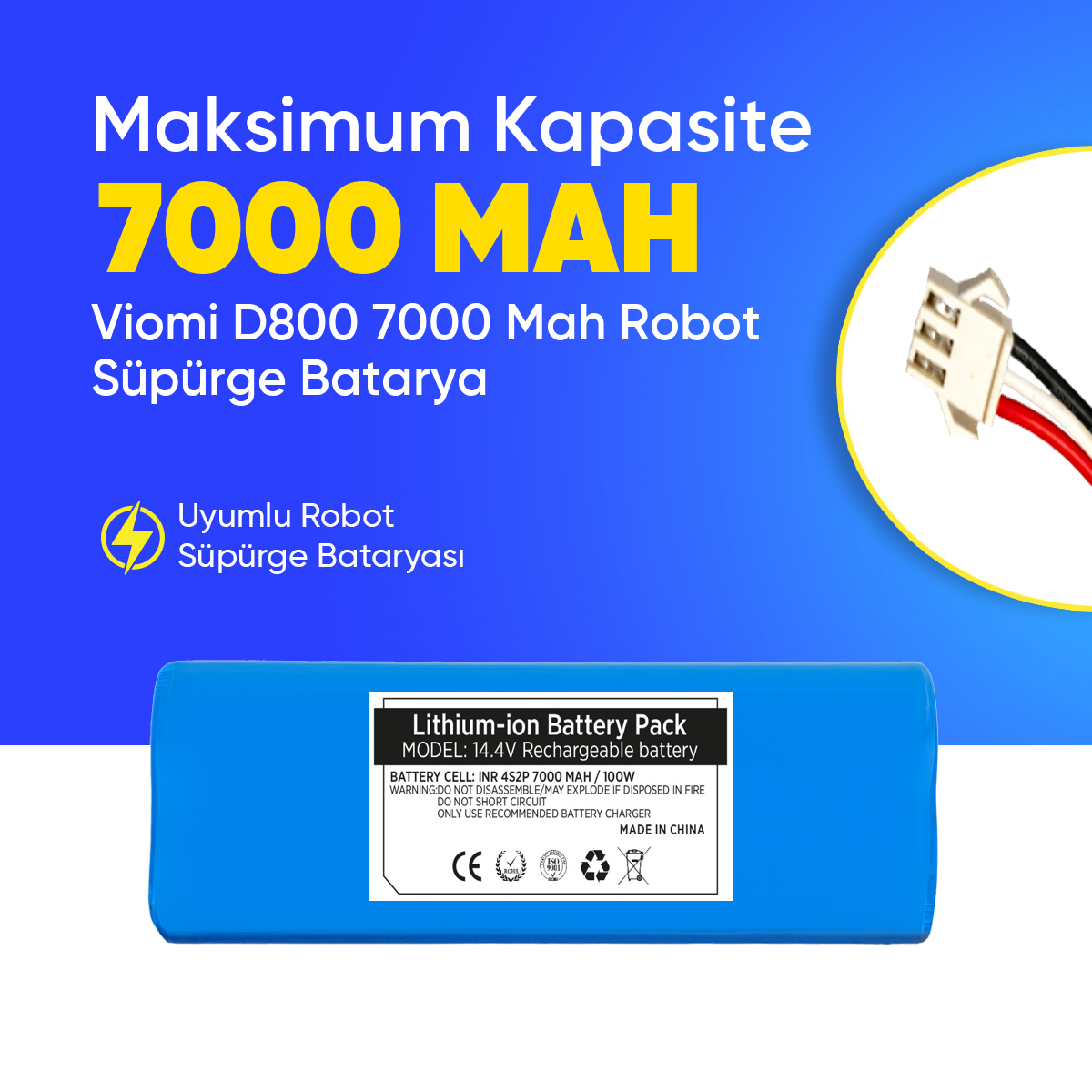Viomi D800 7000 Mah Robot Süpürge Batarya