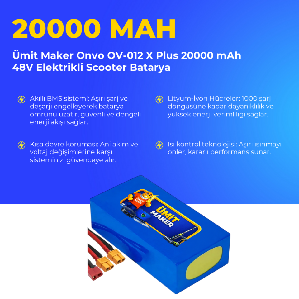 Onvo OV-012 X Plus 20000 mAh 48V Elektrikli Scooter Batarya
