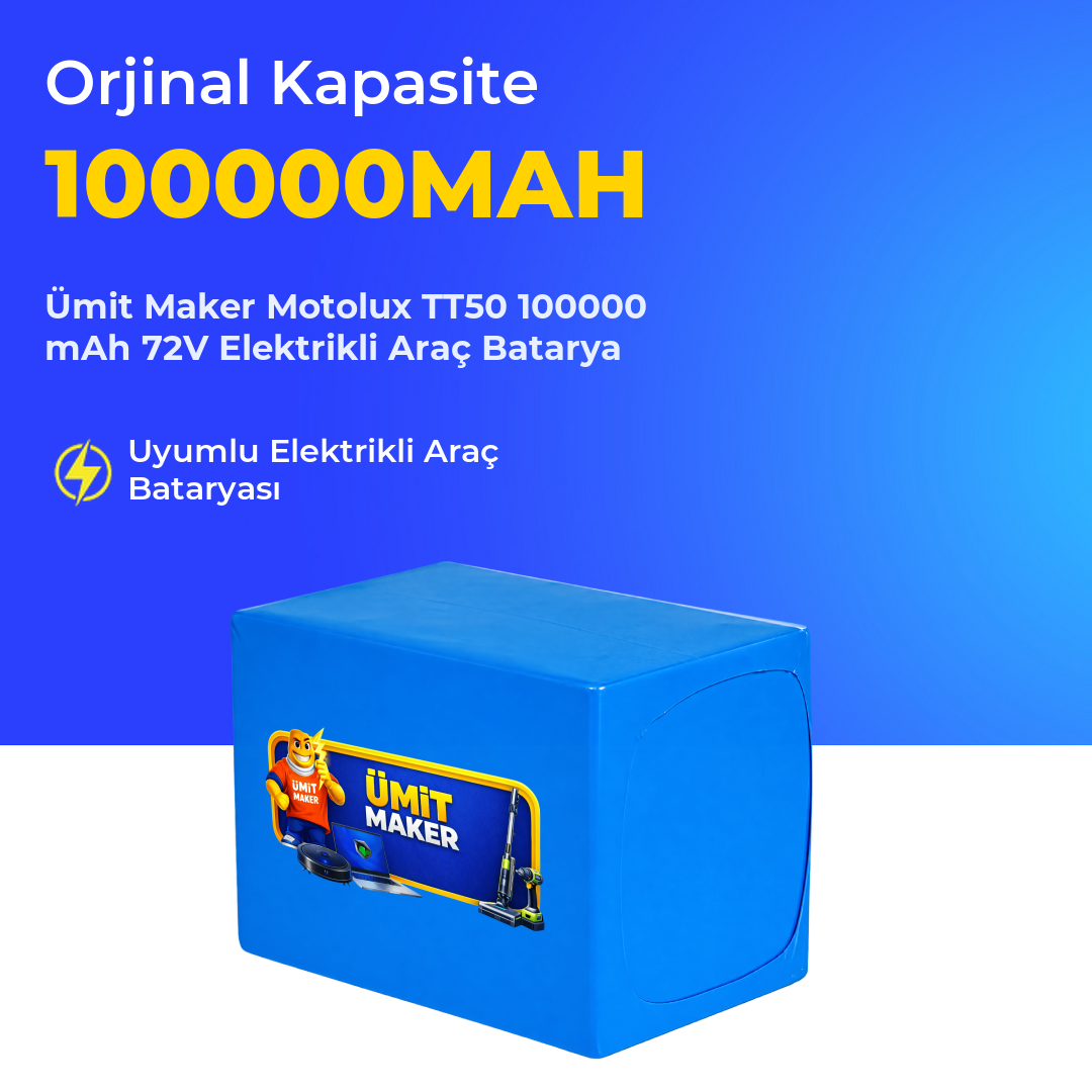 Motolux TT50 100000 mAh 72V Elektrikli Araç Batarya