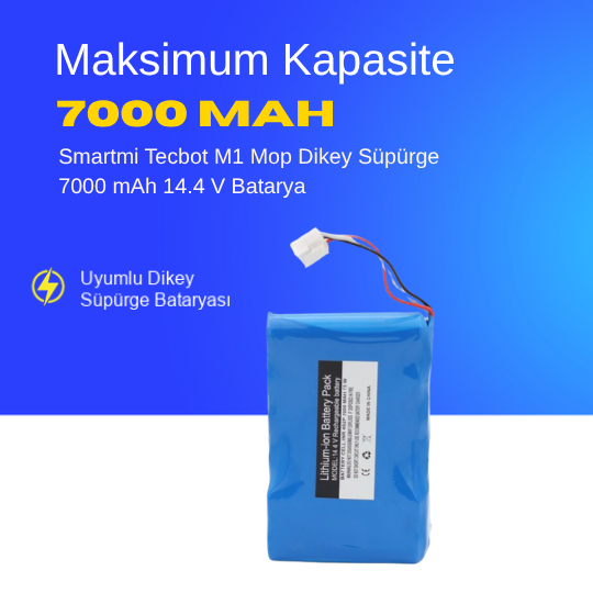 Smartmi Tecbot M1 Mop Dikey Süpürge 7000 mAh 14.4 V  Batarya – Orjinal Uyumlu Uzun Ömürlü, Yüksek Performans Pil