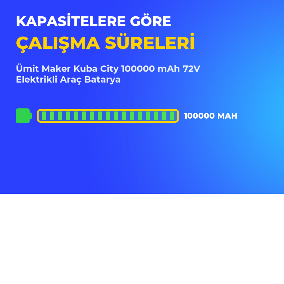 Kuba City 100000 mAh 72V Elektrikli Araç Batarya