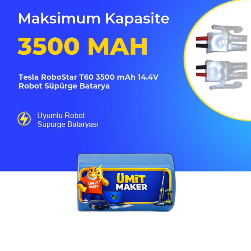 Tesla RoboStar T60 3500 mAh 14.4V Robot Süpürge Batarya