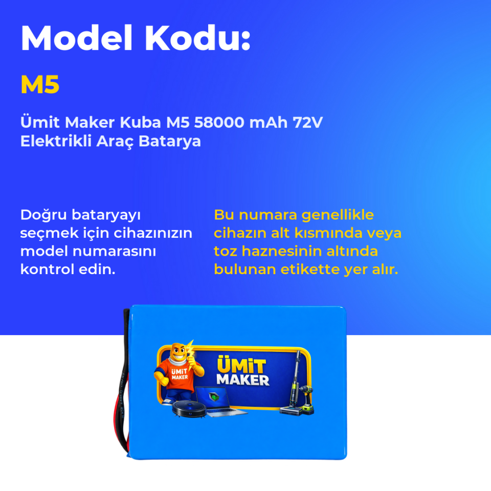Kuba M5 58000 mAh 72V Elektrikli Araç Batarya