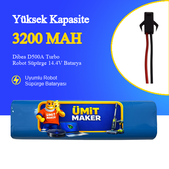 Dibea D500A Turbo Robot Süpürge 3200 mAh Batarya