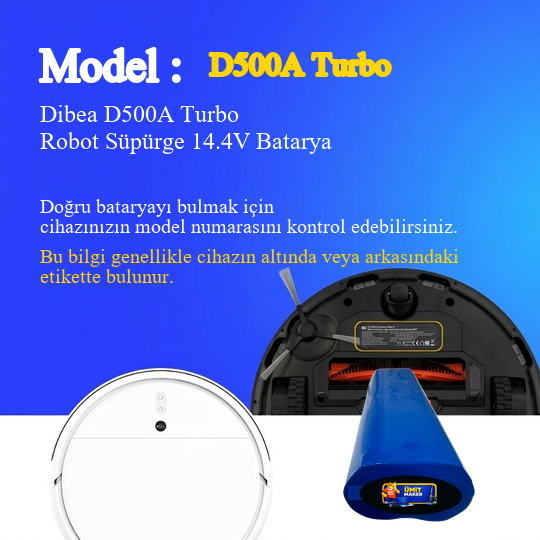 Dibea D500A Turbo Robot Süpürge 3500 mAh Batarya