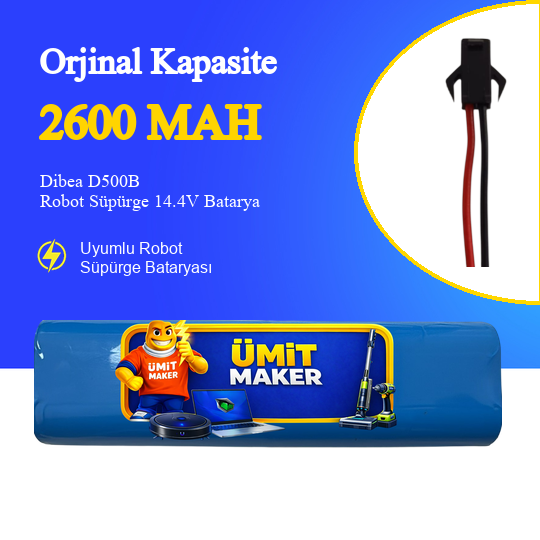Dibea D500B Robot Süpürge 2600 mAh Batarya