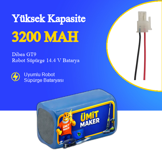 Dibea GT9 Robot Süpürge 3200 mAh Batarya