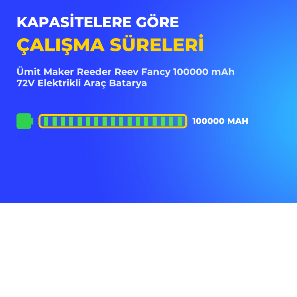 Reeder Reev Fancy 100000 mAh 72V Elektrikli Araç Batarya