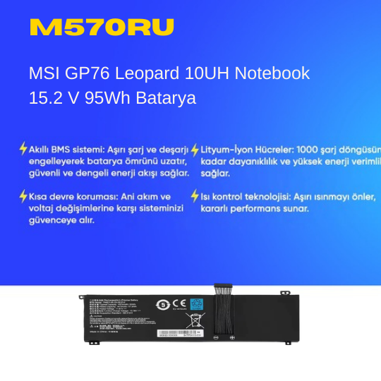 Monster Huma H4 V4.1 Notebook 11.61 V 63Wh Batarya – Orijinal Uyumlu, Yüksek Performanslı