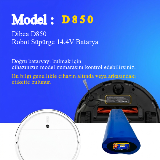 Dibea D850 Robot Süpürge 3200 mAh Batarya