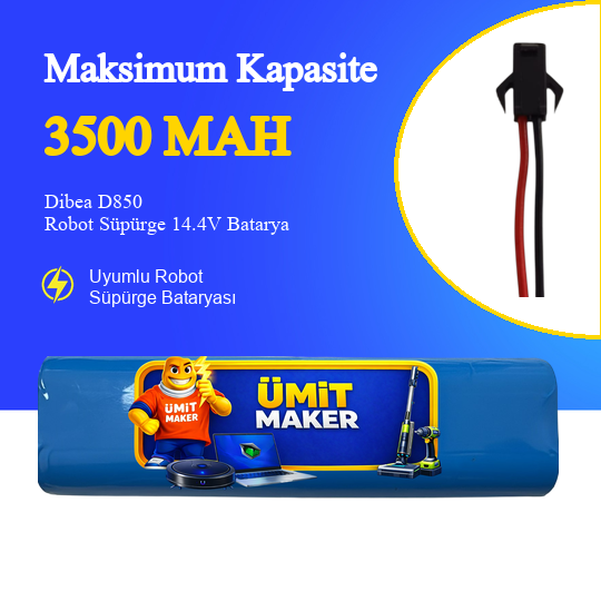 Dibea D850 Robot Süpürge 3500 mAh Batarya