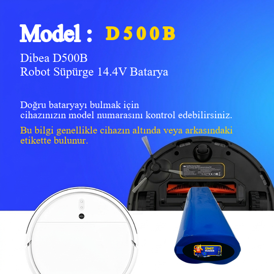 Dibea D500B Robot Süpürge 3500 mAh Batarya