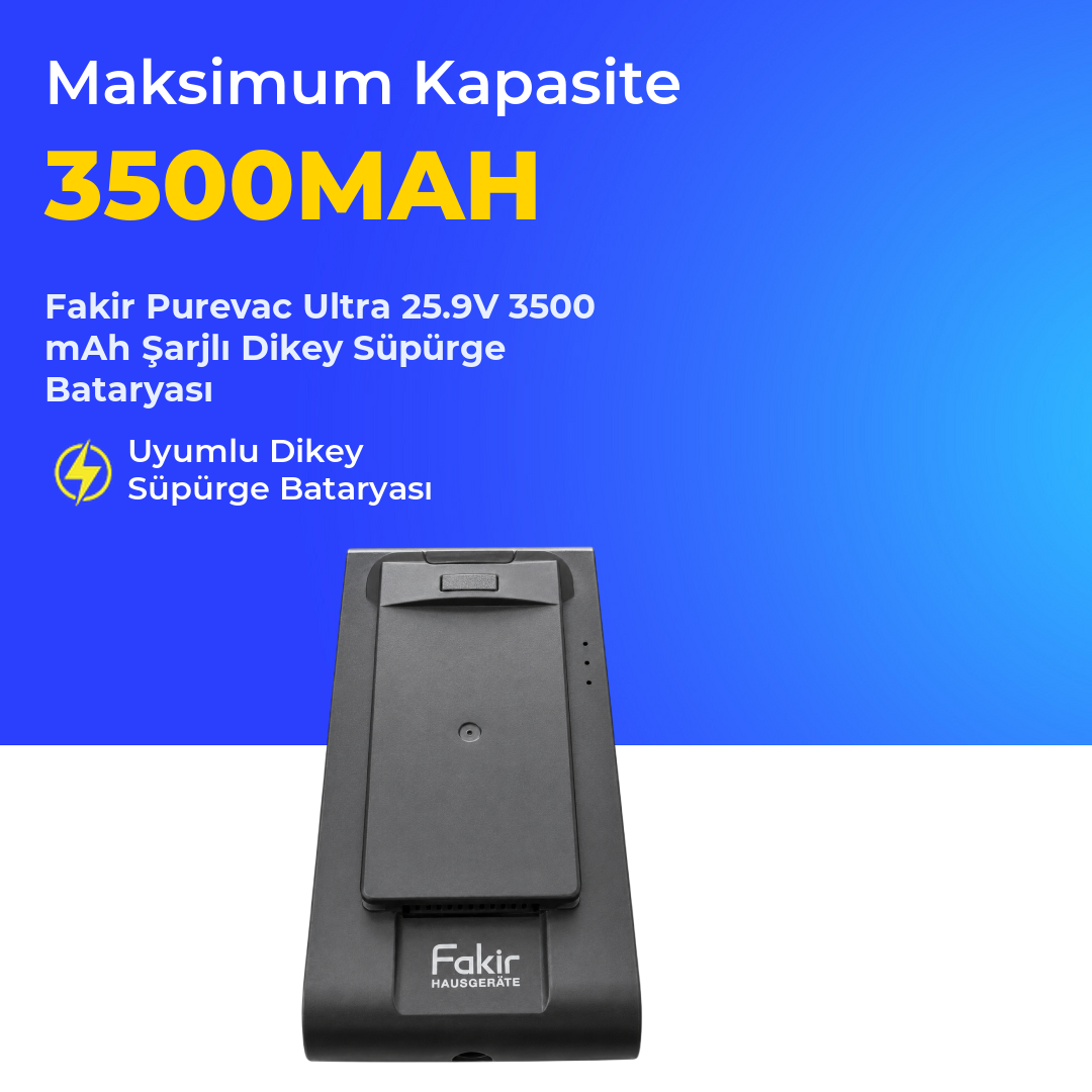 Fakir Purevac Ultra 3500 Mah Şarjlı Dikey Süpürge Bataryası