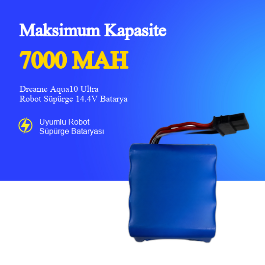 Dreame Aqua10 Ultra Robot Süpürge 7000 mAh Batarya
