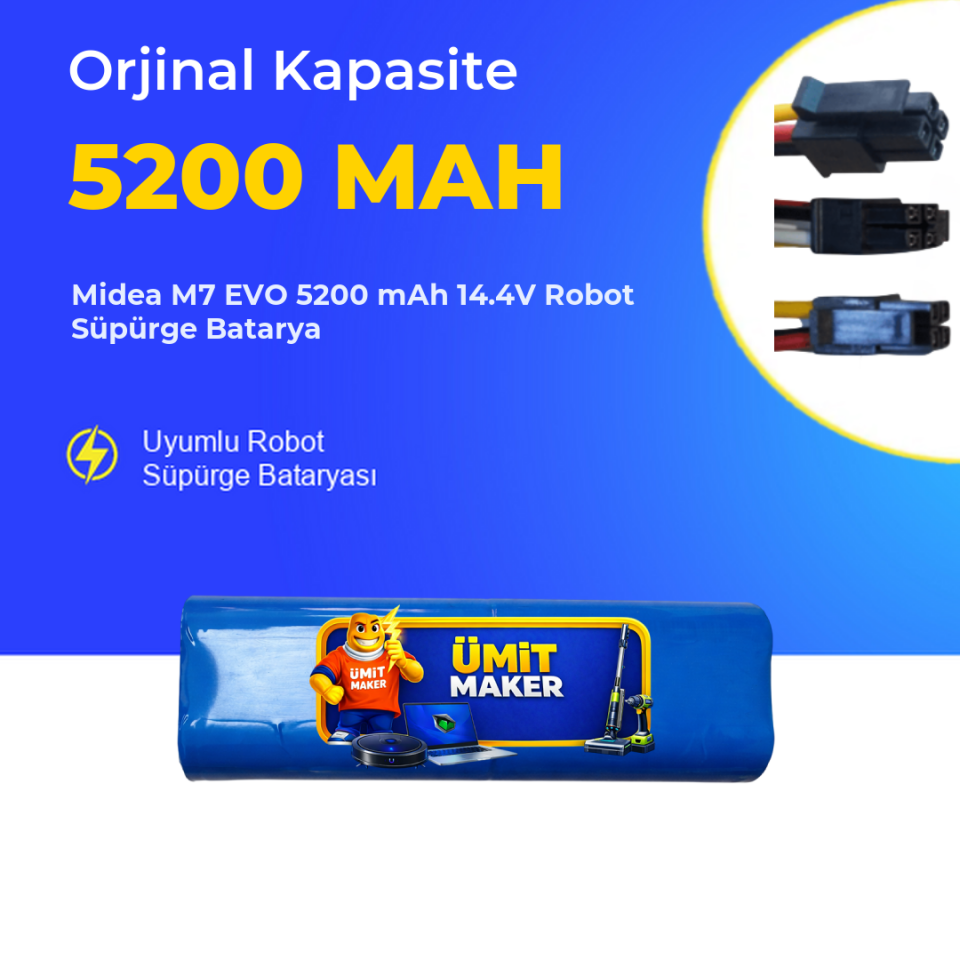 Midea M7 EVO 5200 mAh 14.4V Robot Süpürge Batarya