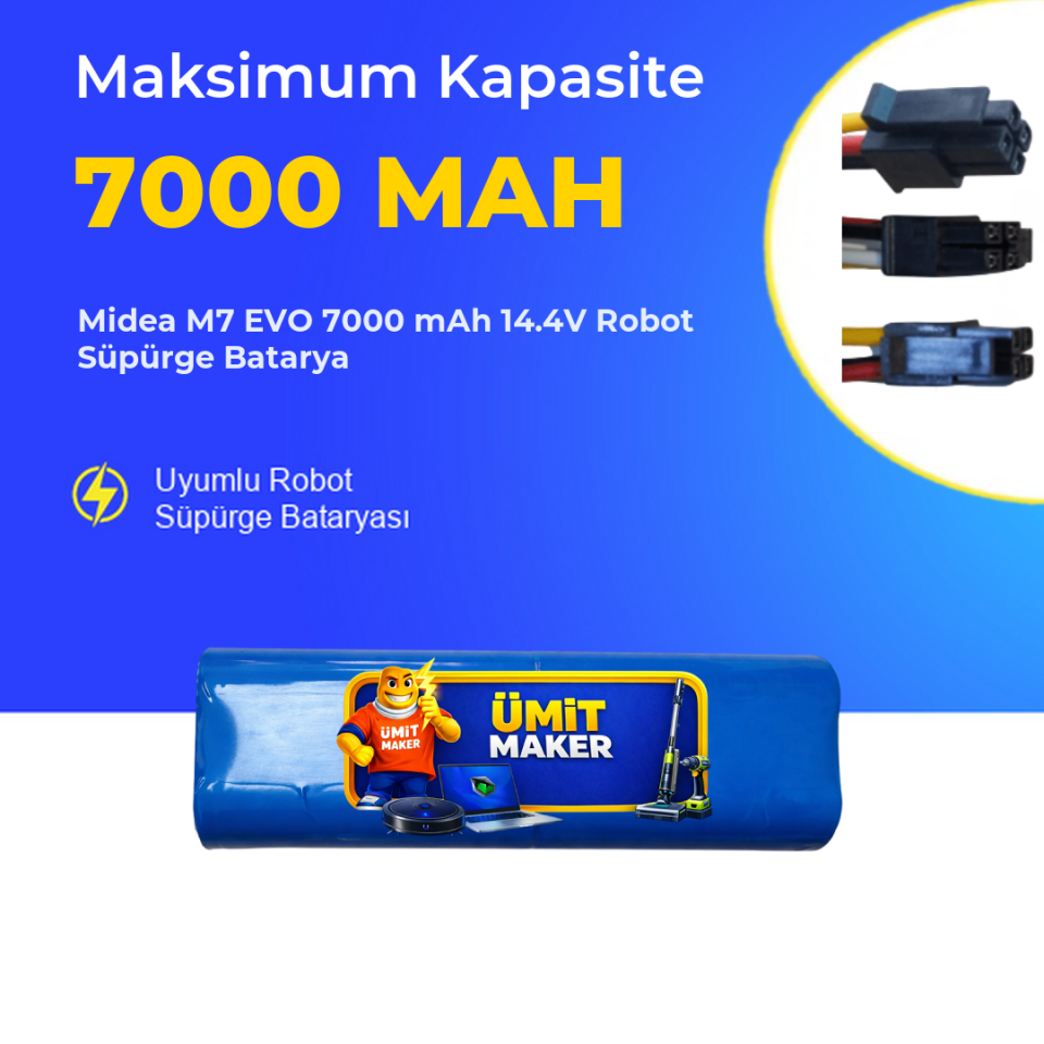 Midea M7 EVO 7000 mAh 14.4V Robot Süpürge Batarya