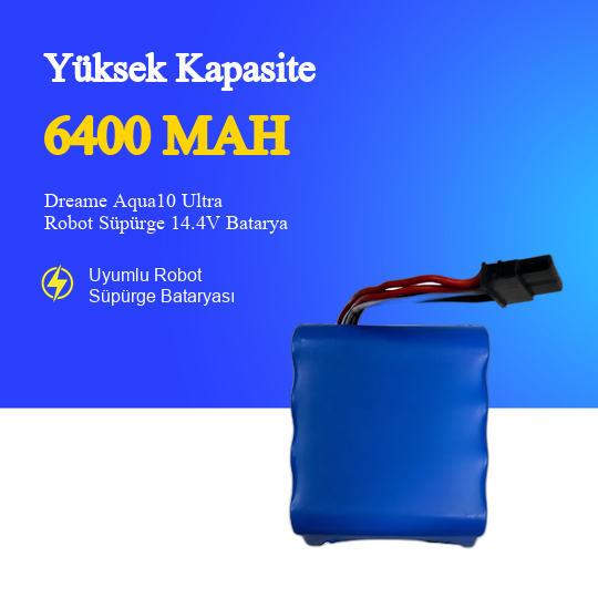 Dreame Aqua10 Ultra Robot Süpürge 6400 mAh Batarya