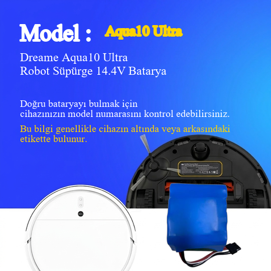 Dreame Aqua10 Ultra Robot Süpürge 6400 mAh Batarya