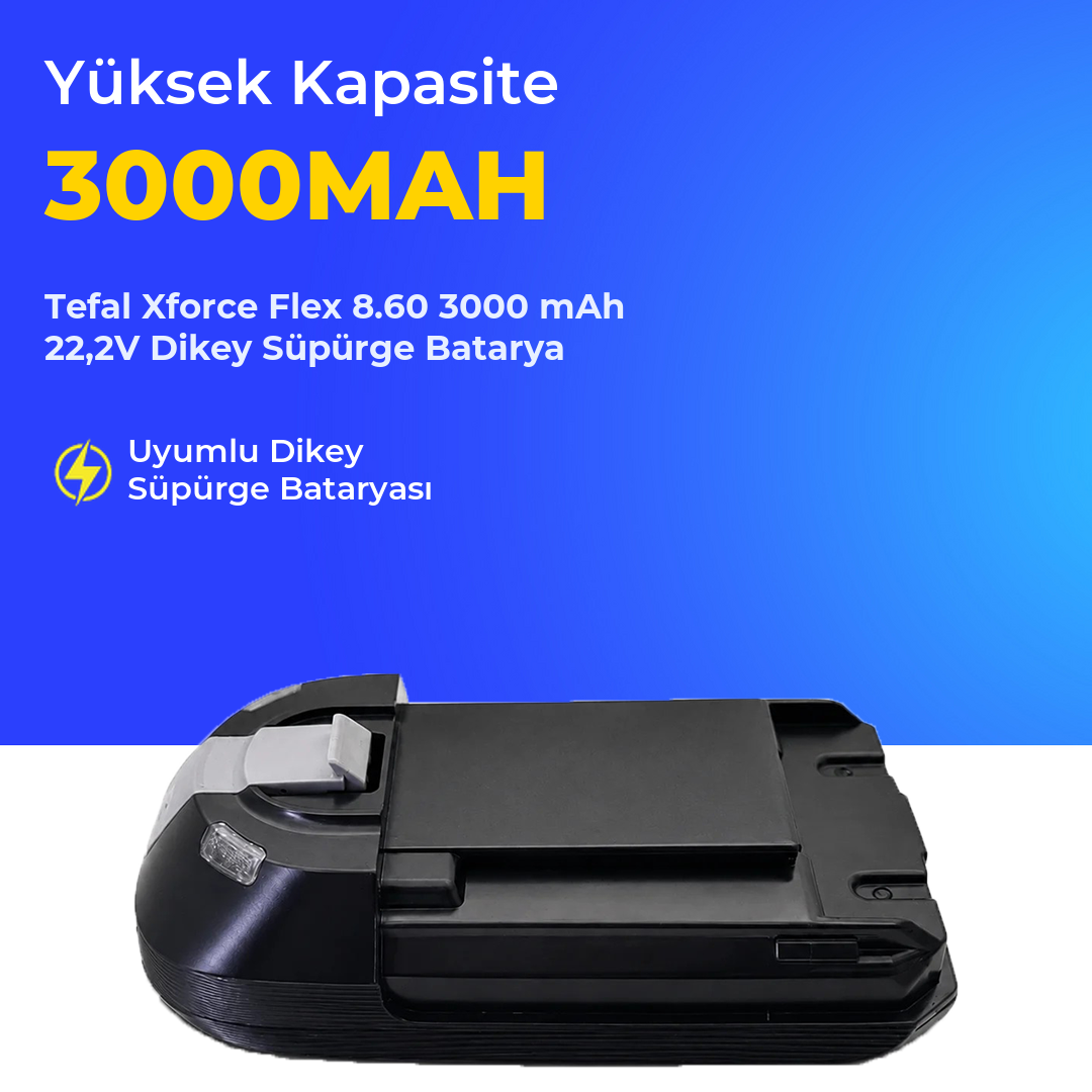 Tefal Xforce Flex 8.60 3000 mAh 22,2V Dikey Süpürge Batarya