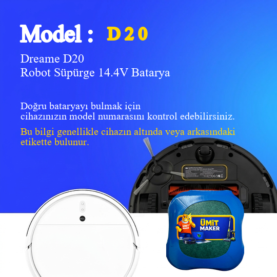 Dreame D20 Robot Süpürge 7000 mAh Batarya