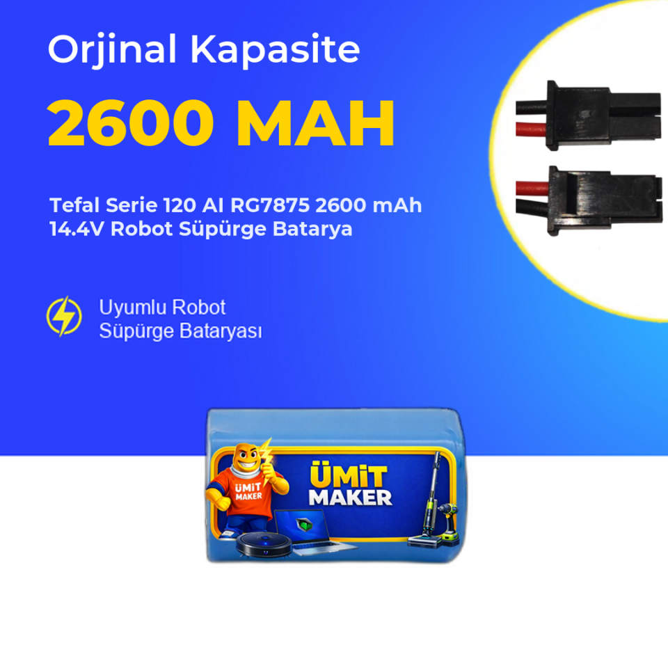 Tefal Serie 120 AI RG7875 2600 mAh 14.4V Robot Süpürge Batarya