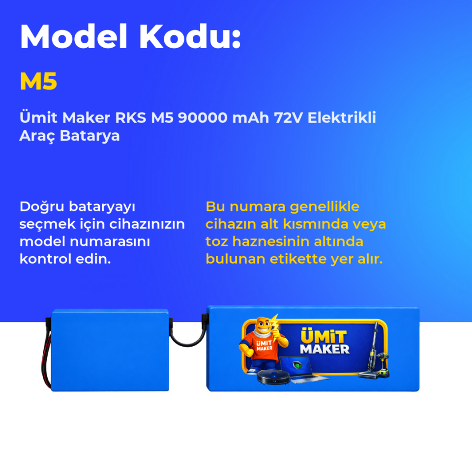 RKS M5 90000 mAh 72V Elektrikli Araç Batarya
