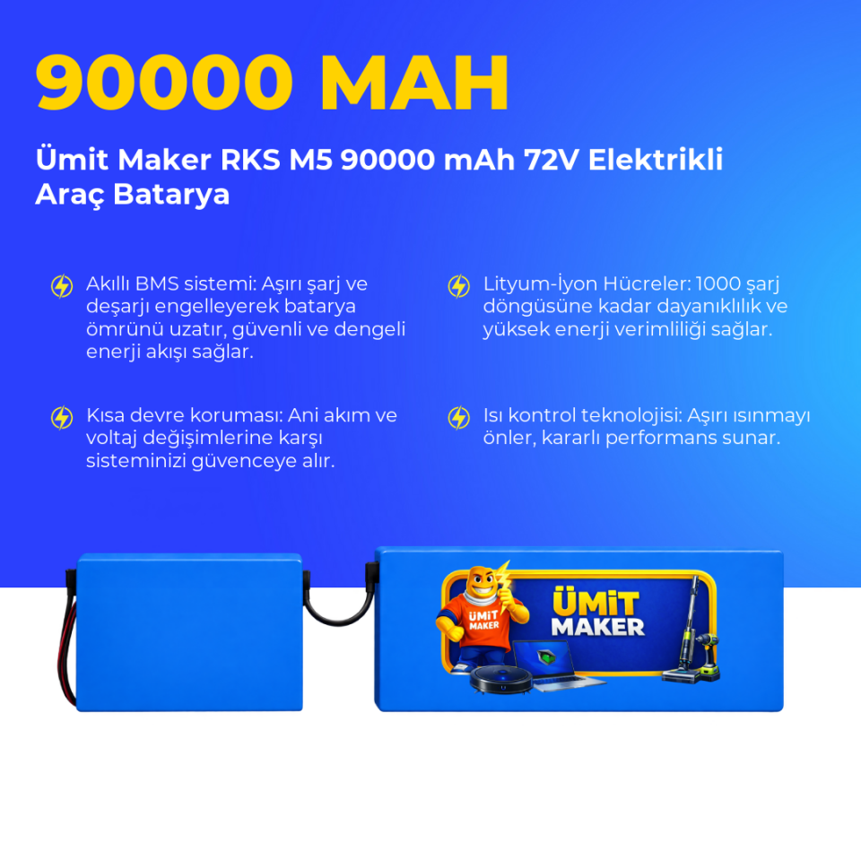 RKS M5 90000 mAh 72V Elektrikli Araç Batarya