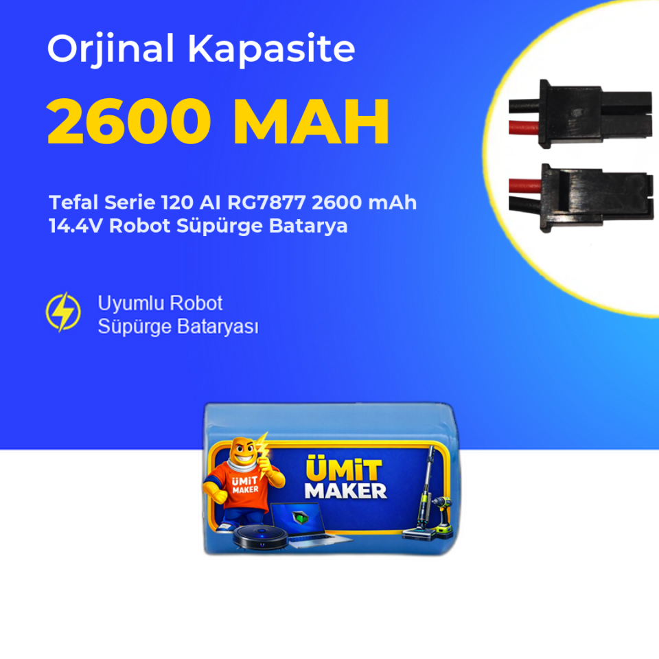 Tefal Serie 120 AI RG7877 2600 mAh 14.4V Robot Süpürge Batarya