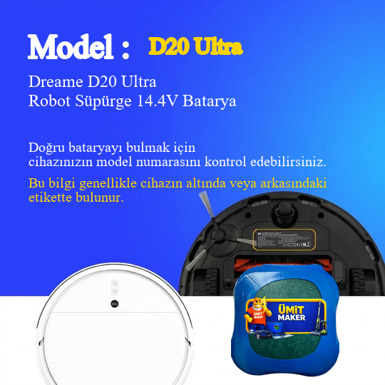 Dreame D20 Ultra Robot Süpürge 5200 mAh Batarya