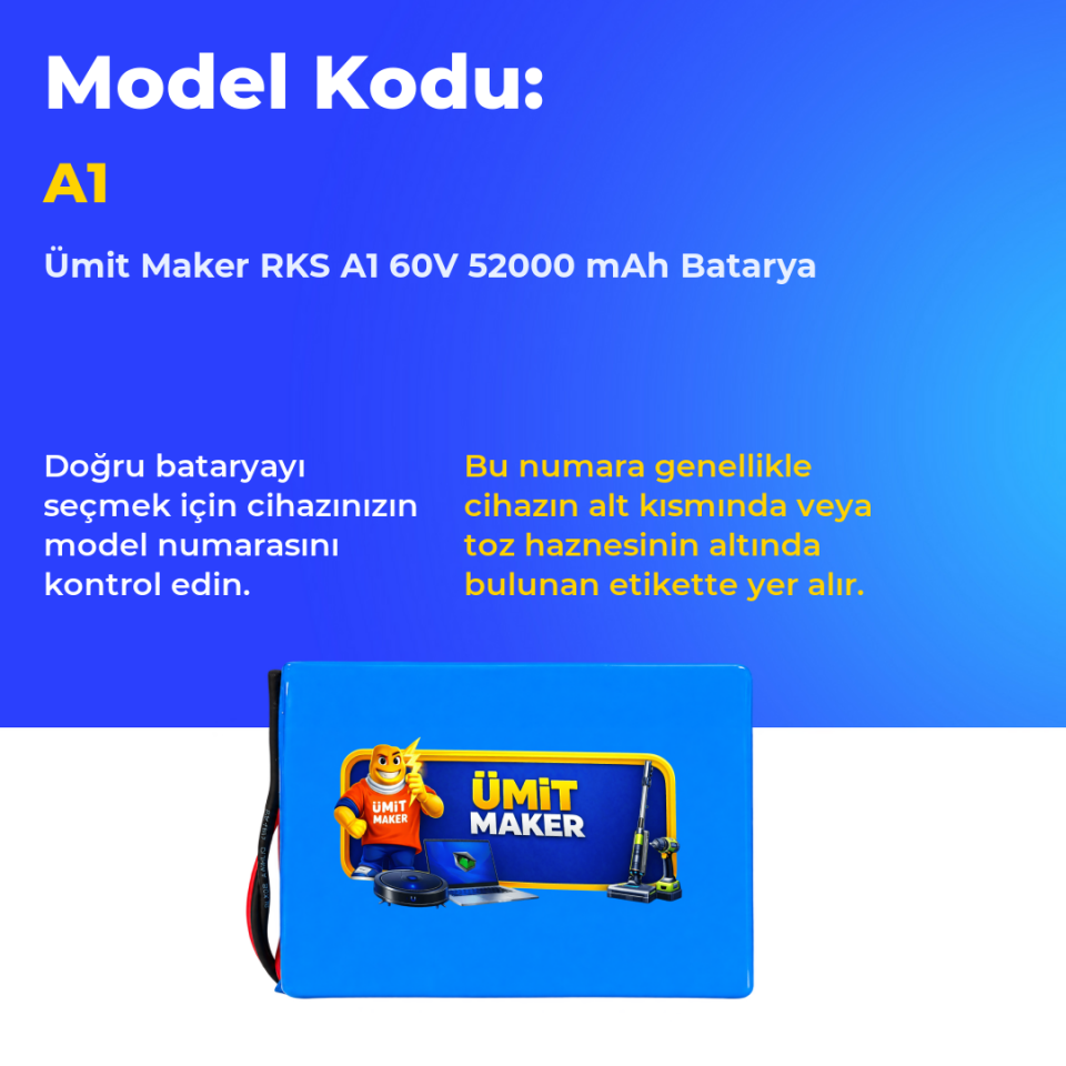 RKS A1 60V 52000 mAh Batarya