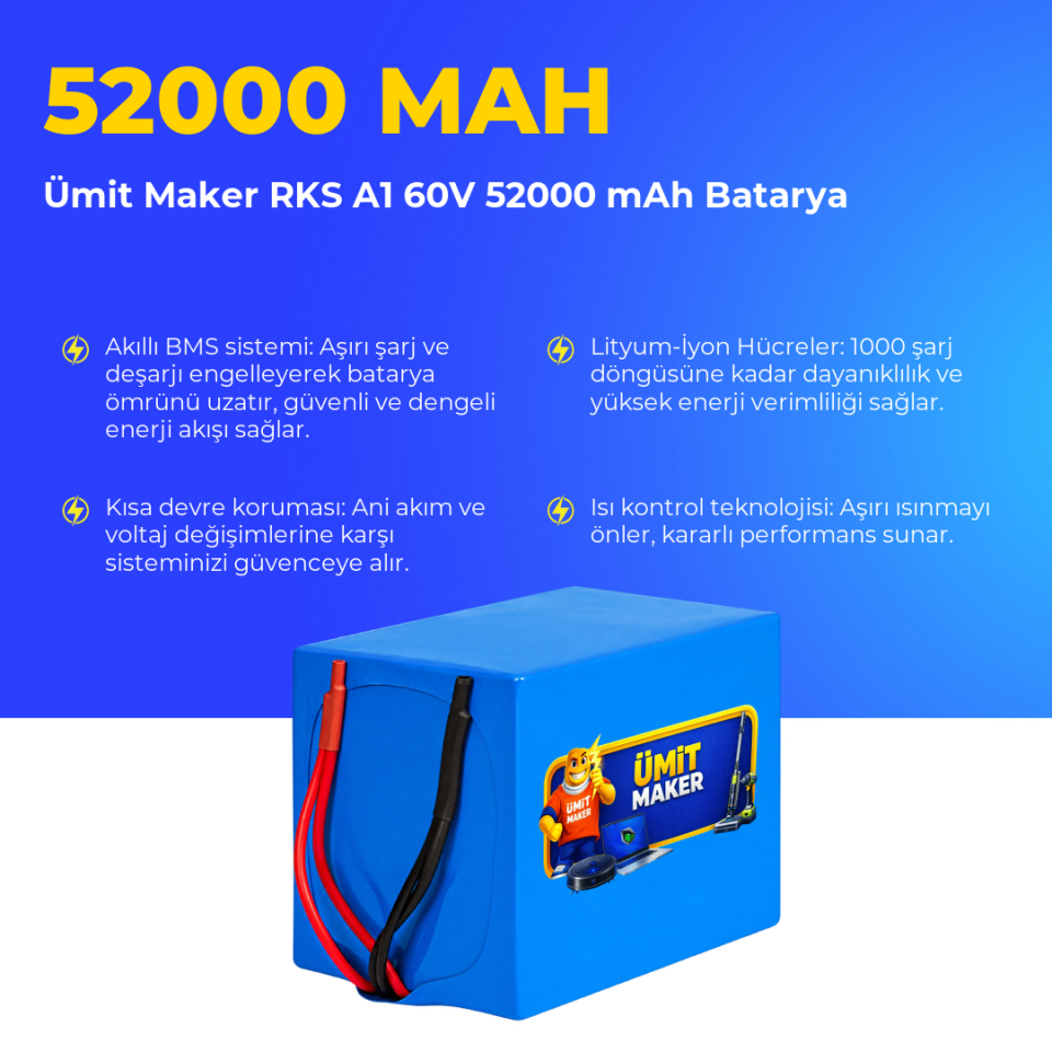 RKS A1 60V 52000 mAh Batarya