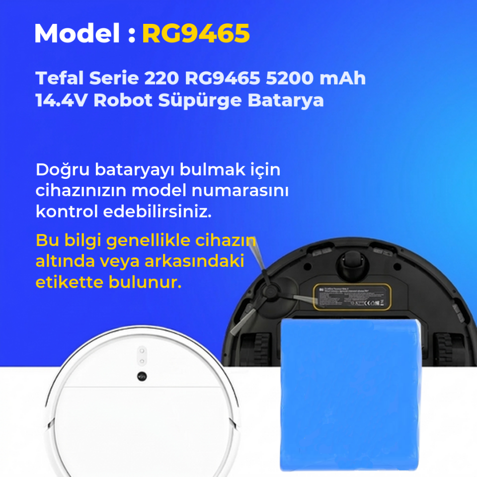 Tefal Serie 220 RG9465 5200 mAh 14.4V Robot Süpürge Batarya